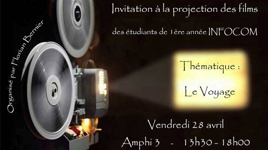 Projection des films des étudiants de 1ère année d’Info-com